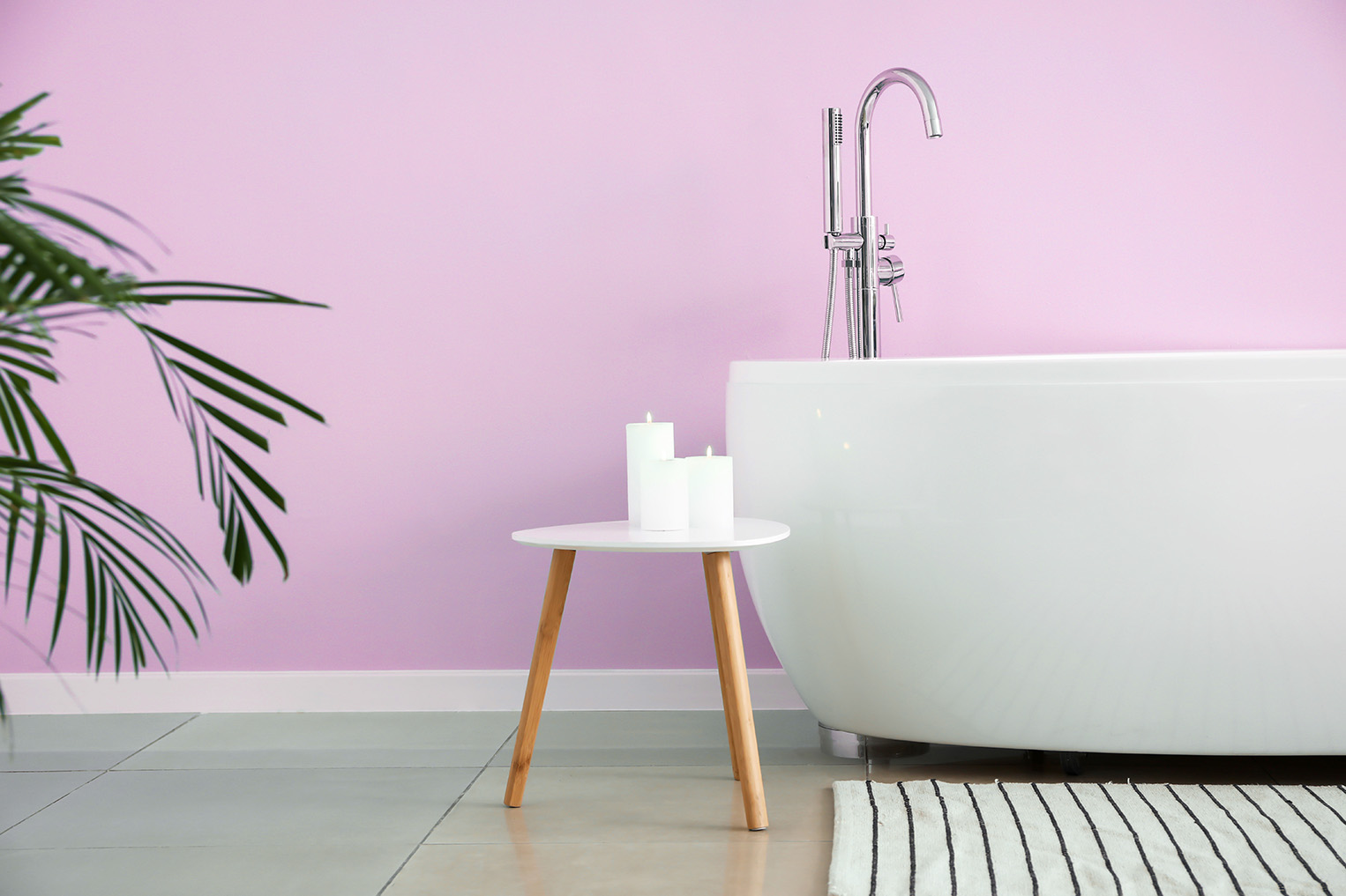 Modern bathtub of stylish interior